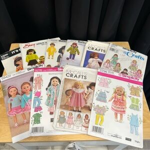 18" Doll Clothes Patterns - lot of 10